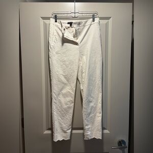 Ann Taylor White Scallop Bottom Pants